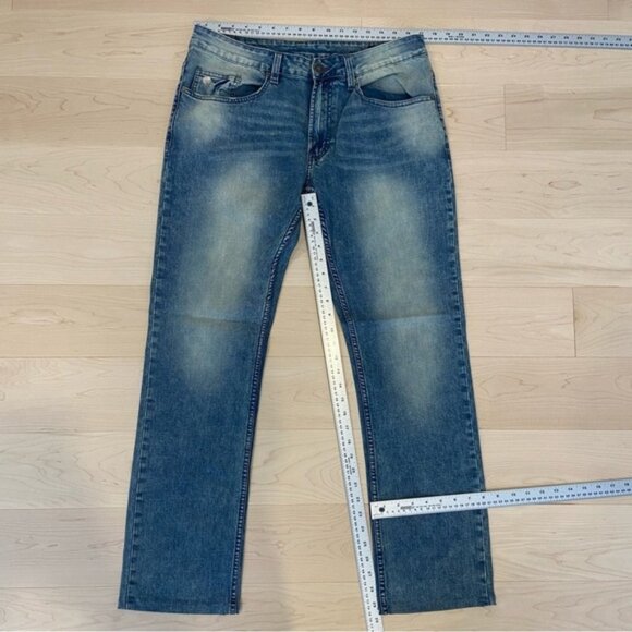 Buffalo David Bitton jeans Ash-X skinny stretch blue distressed denim size 34 - Picture 8 of 10